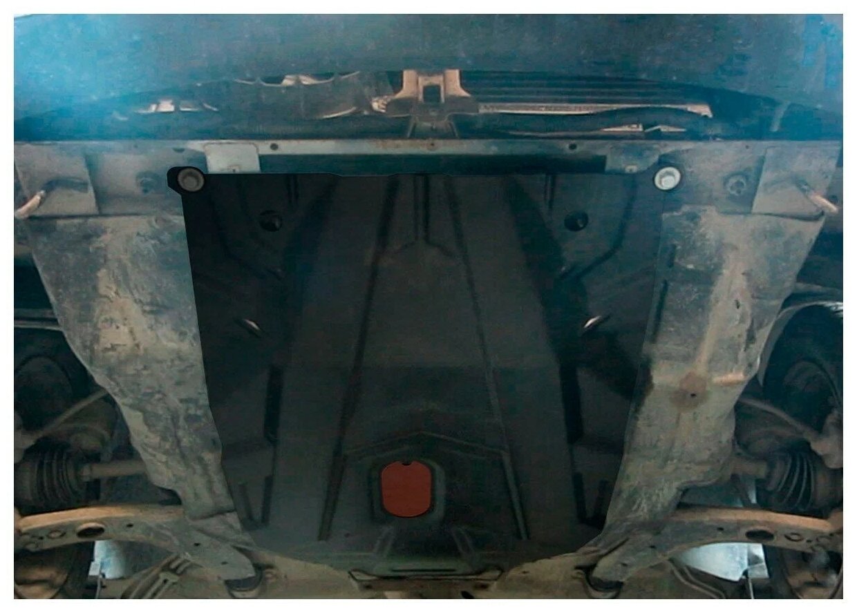 Защита картера и КПП АвтоБроня для Daewoo Nexia I рестайлинг 2008-2016 ампованная сталь 15 с крепежом 111013101