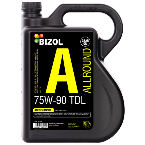 Масло трансмиссионное BIZOL BIZOL Allround Gear Oil TDL 75W-90, 75W-90, 5 л