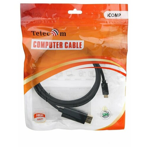 Кабель-адаптер USB3.1 Type-Cm --> DP(m) 4K@30Hz, 1.8m, Telecom кабель переходник адаптер telecom type c m hdmi 19f tuc040