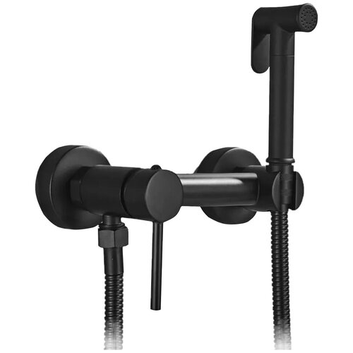 Гигиенический Душ Со Смесителем (Смеситель Для Биде) Черный Матовый Латунь