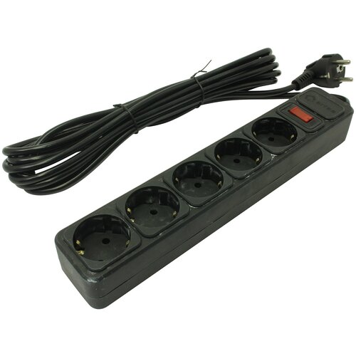 сетевой фильтр 5bites 5 sockets 5m black sp5b 150 Сетевой фильтр 5bites SP5B-150, 5 м, 5 розеток, черный