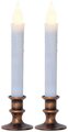 Набор электрических свечей METTE в бронзовых подсвечниках, таймер, 2 шт.
