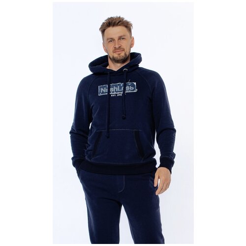 фото Темно-синяя мужская худи / толстовка с нашивкой / толстовка с лосем (xl) nashlosь