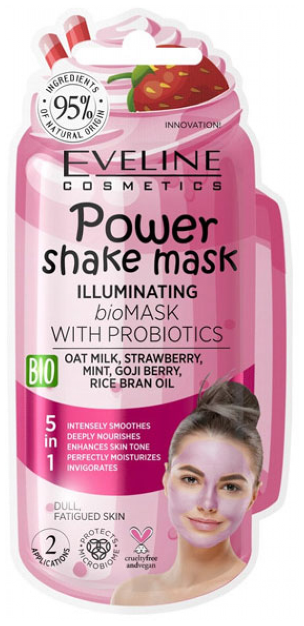 Bio маска для сияния кожи с пробиотиками Eveline "POWER SHAKE MASK" 10 мл