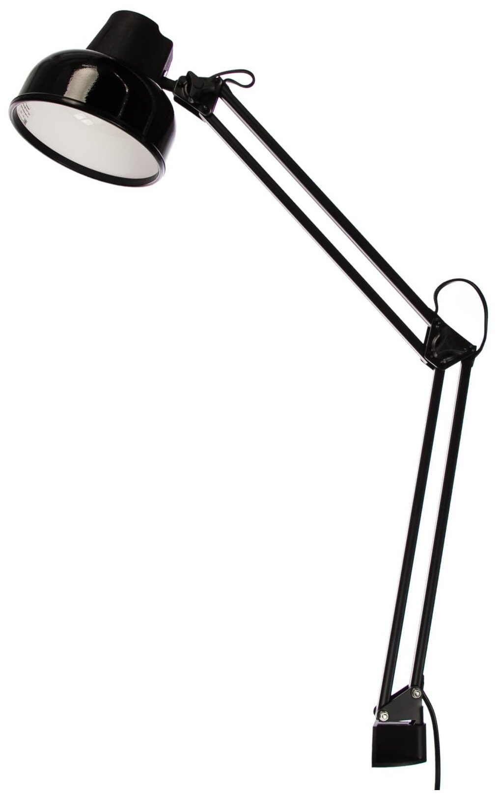 Светильник настольный Трансвит Бета, лампа офисная с пантографом на струбцине, e27, 60 Вт, черный