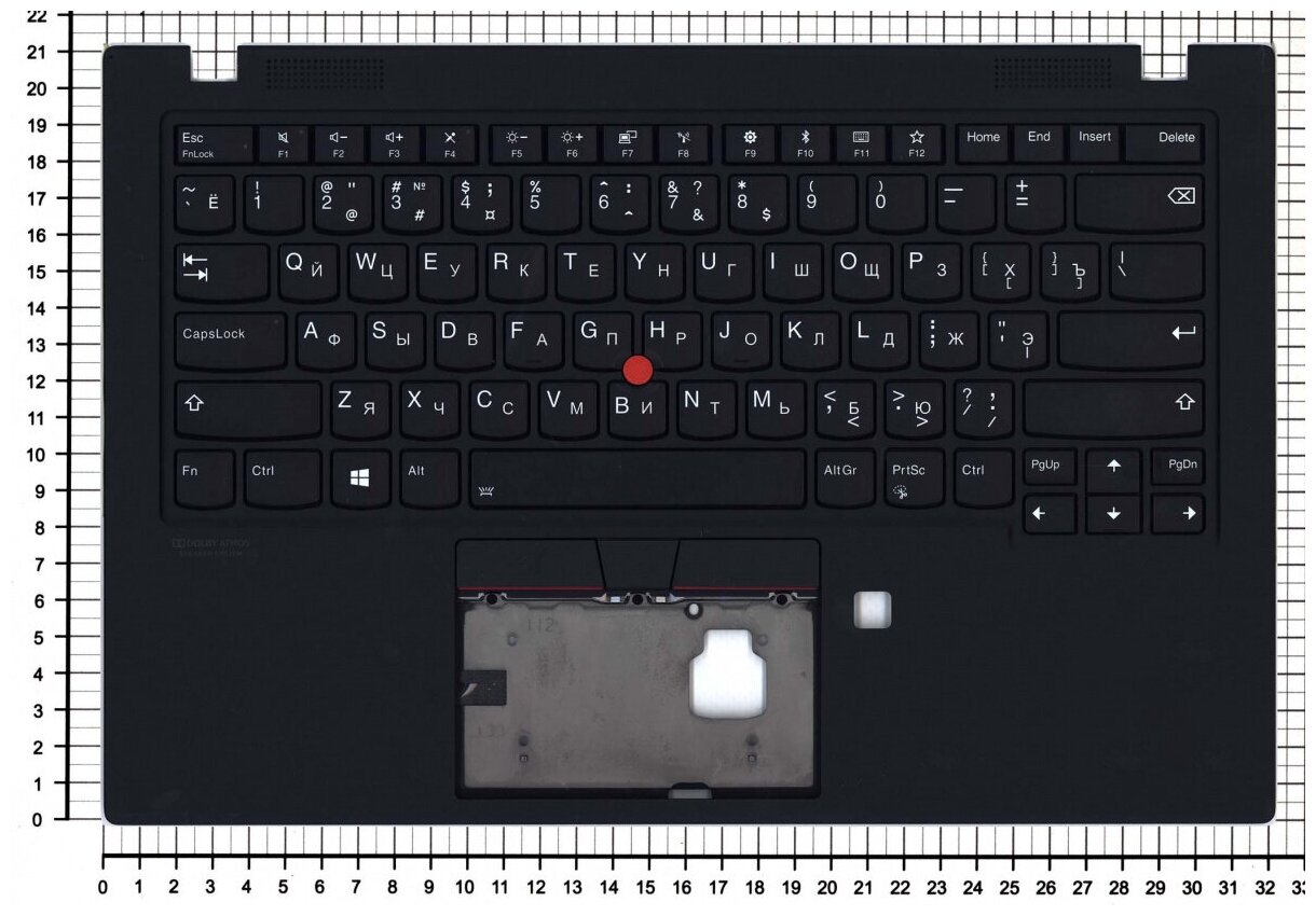 Клавиатура для ноутбука Lenovo 5M10W85900 черная с черным топкейсом ver1