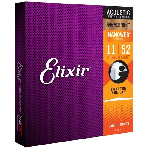 Струны для акустической гитары Elixir 16027 NanoWeb 11-52