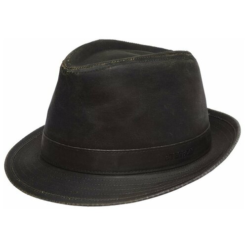 фото Шляпа федора stetson, хлопок, подкладка, размер 61, коричневый