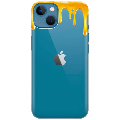 фото Силиконовый чехол на apple iphone 13 mini / эпл айфон 13 мини с 3d принтом "honey" прозрачный gosso