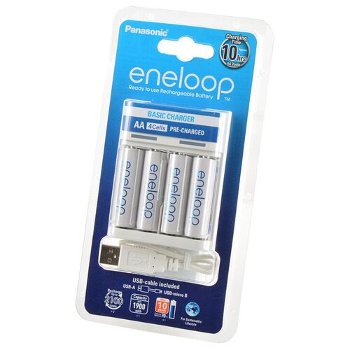 фото Зарядное устройство для аккумуляторов panasonic eneloop usb basic charger + 4аа1900mah (k-kj61mcc40u