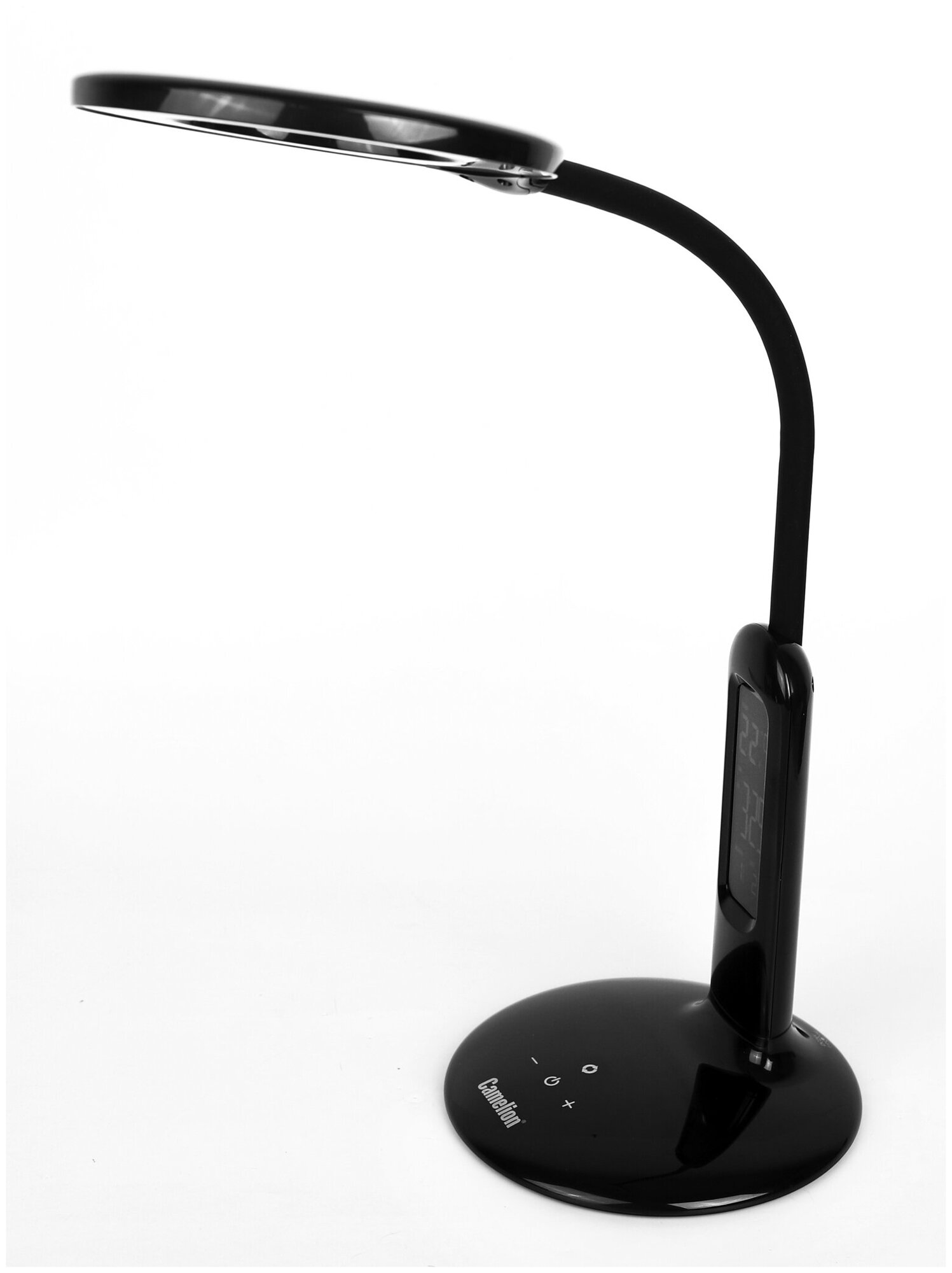 Настольная лампа Camelion LED KD-823 C02 черн,8 Вт,230В, 500лм, сенс, термометр, рег. ярк и цвет. темп.)
