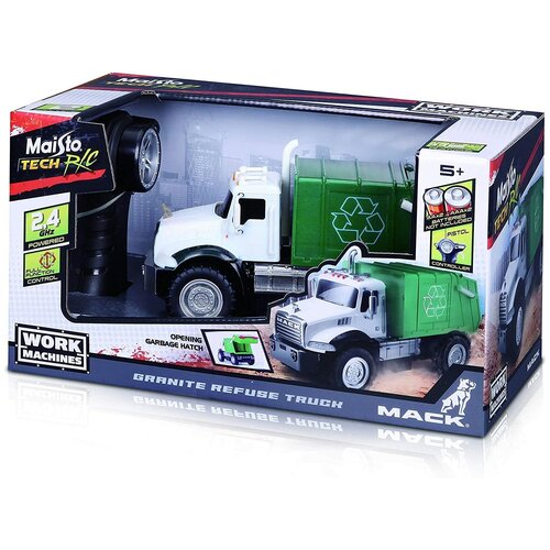 Машина на Р. У. Maisto 82182 Work Machine - Mack Granite Refuse Truck, 2.4 GHz (w/o batteries)