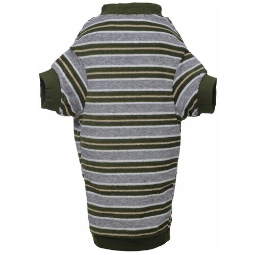 Футболка полосатая трикотажная зеленая 40