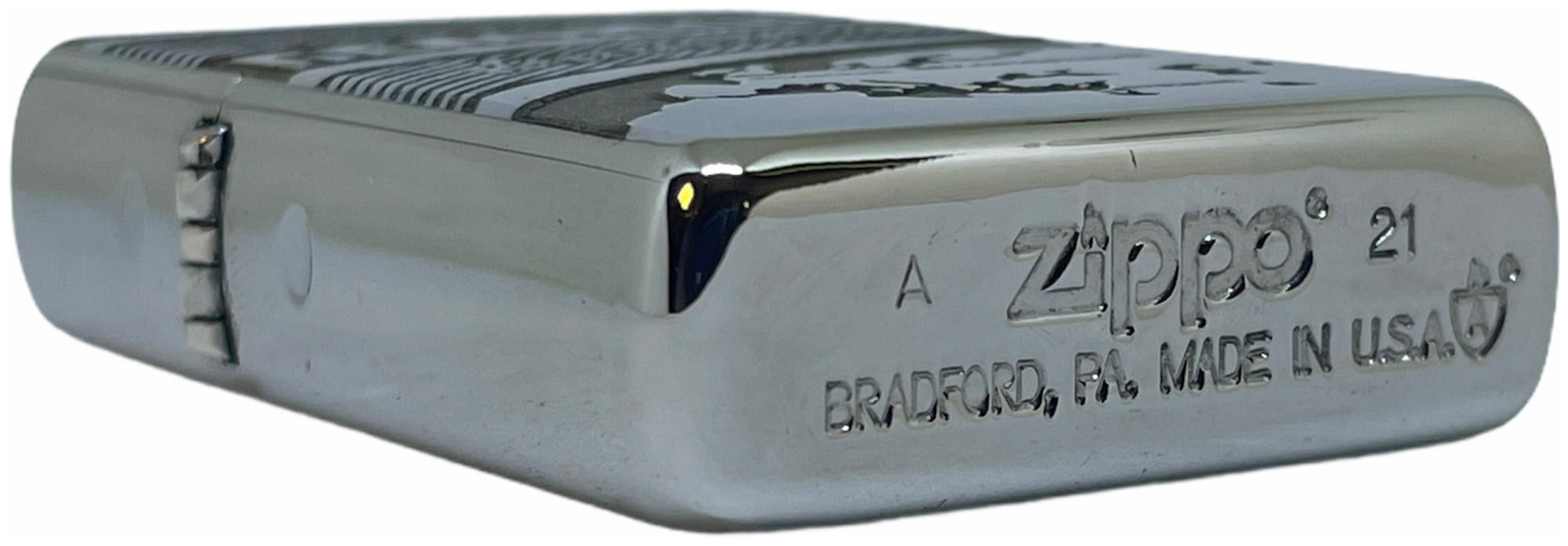 Зажигалка бензиновая Zippo Armor Хром с гравировкой Беломорканал - фотография № 5