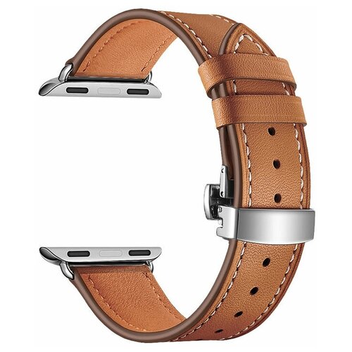 Кожаный ремешок для Apple Watch 38/40/41 mm LWA-05-40-BR коричневый с застежкой 