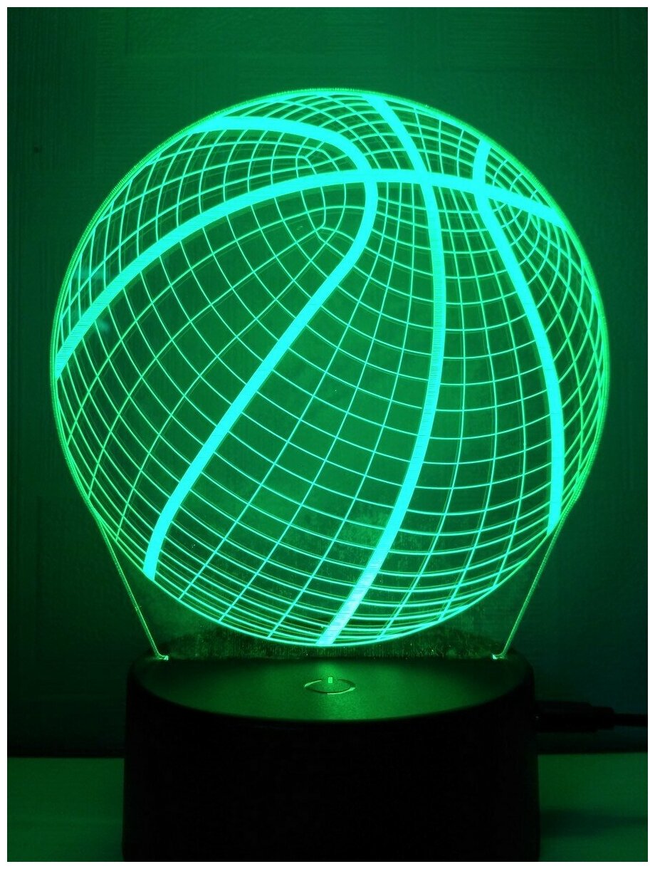Светодиодный ночник 3Д "Баскетбольный мяч" - фотография № 4