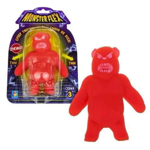 1TOY Антистрессовая игрушка Monster Flex 3-я серия Мармеладный медведь, Монстр Флекс , фигурка тянущаяся 15см