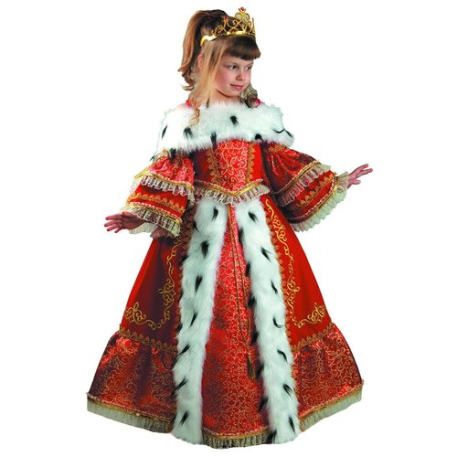 Карнавальный костюм Императрица (корсет, юбка, подъюбник, корона) р. 30 931-30 золотая корона на резинке 12261