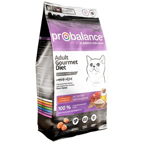 ProBalance Gourmet Diet Корм сухой для кошек с говядиной и ягненком 10 кг (50PB213)