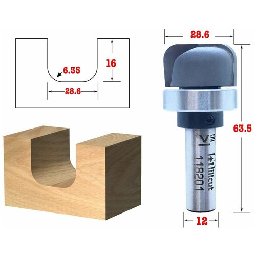 Фреза для чаш D=28.6x16x63,5 R=6.35 S=12 Millcut 118201