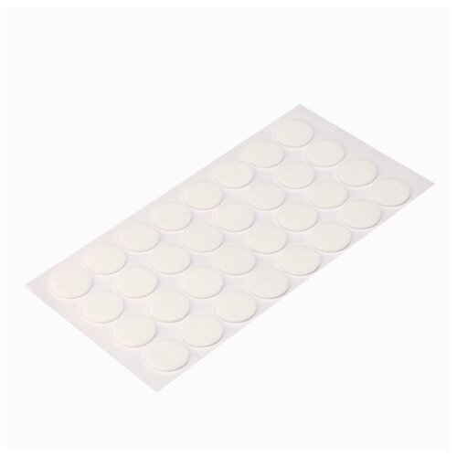 Подпятник войлочный d24 мм (32шт) самоклеящийся, цвет белый, Турция