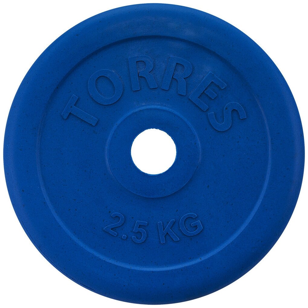 Диск обрезиненный TORRES PL50392, вес 2,5кг, диаметр 25мм.