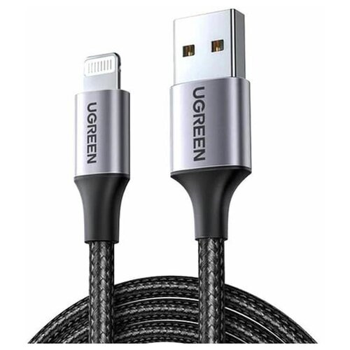 Кабель UGREEN Lightning to USB Cable Alu Case with Braided 1m US199 (Black) (60156)