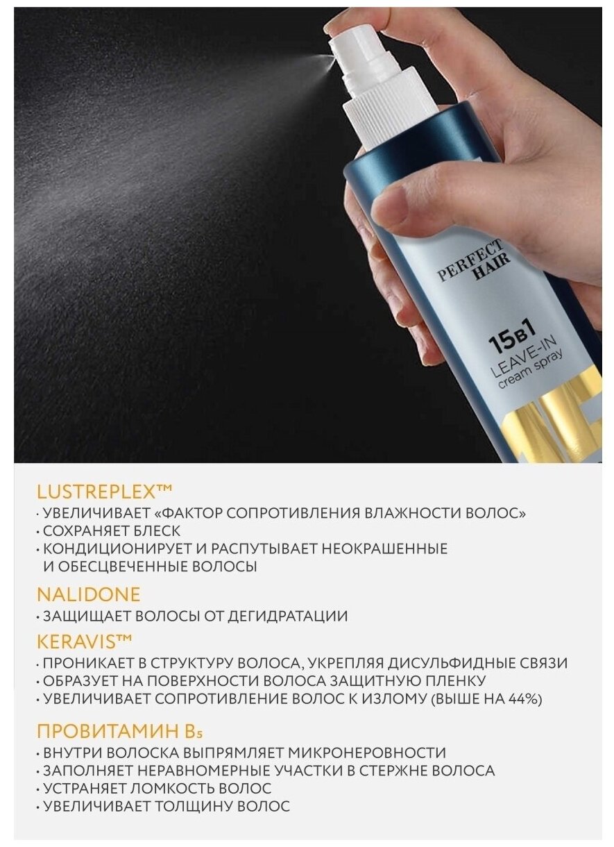 Несмываемый крем-спрей 15 в 1 OLLIN PERFECT HAIR, 250мл — купить в ...
