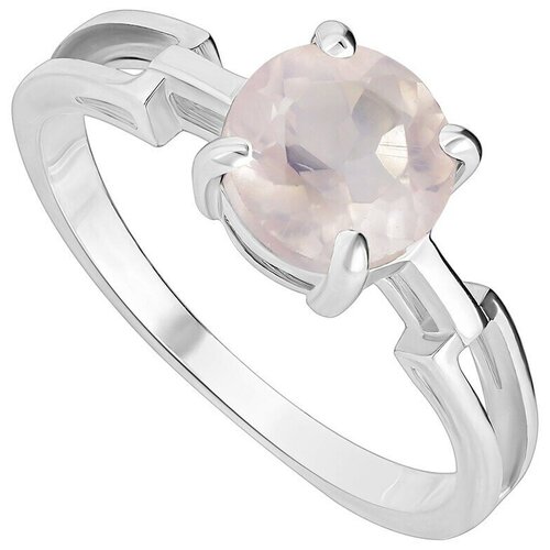 Кольцо Lazurit Online, серебро, 925 проба, кварц, размер 19.5, розовый