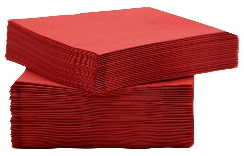 Салфетки двухслойные ZELPAPER 24х24 красные, бумажные, 250 шт, 100% целлюлоза - фотография № 5
