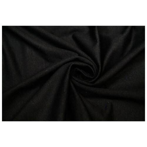 Ткань для шитья одежды и рукоделия. Футер 2х-нитка петля, цвет черный. Отрез: длина 100см, ширина 180см. Кашкорсе не входит.