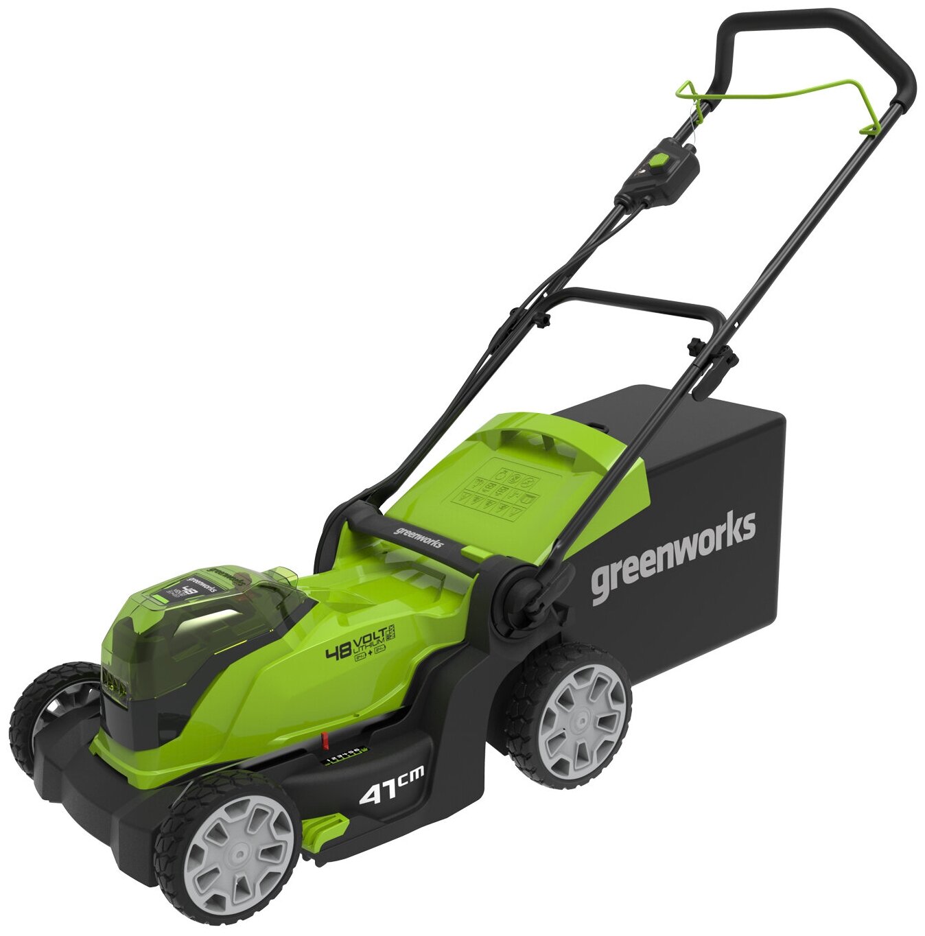 Газонокосилка аккумуляторная Greenworks G24X2LM41, 24В (2 АКБ 4 Ач и ЗУ) - фотография № 2