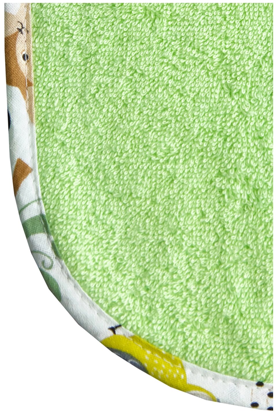 Полотенце детское с уголком Amarobaby CUTE LOVE зверята (зелёный), 90х90 см. - фотография № 5