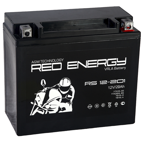 Аккумулятор RED ENERGY RS 12201 (12V / 20Ah) [YTX20L-BS, YTX20HL-BS, YB18L-A] мотоцикл / снегоход / багги / квадроцикл