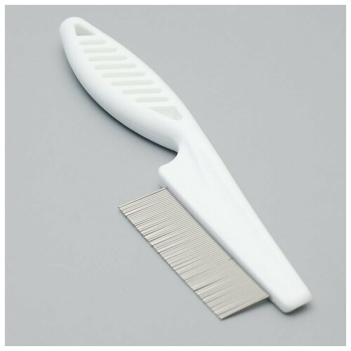 Расчёска с частыми зубьями, 18 см, пластиковая ручка, белая ручка для балкона пластиковая белая