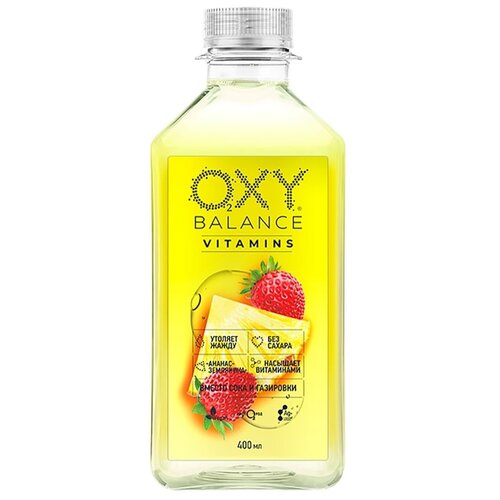 Напиток Oxy Balance (Окси Баланс) Vitamins (Ананас-Земляника) 0,4 л х 9 шт. негазированный, пэт