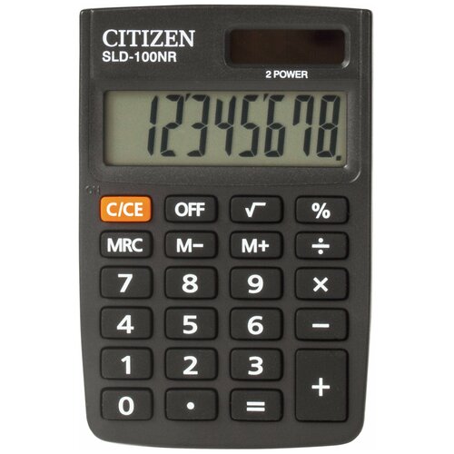 Калькулятор карманный CITIZEN R (90х60 мм), 8 разрядов, двойное питание
