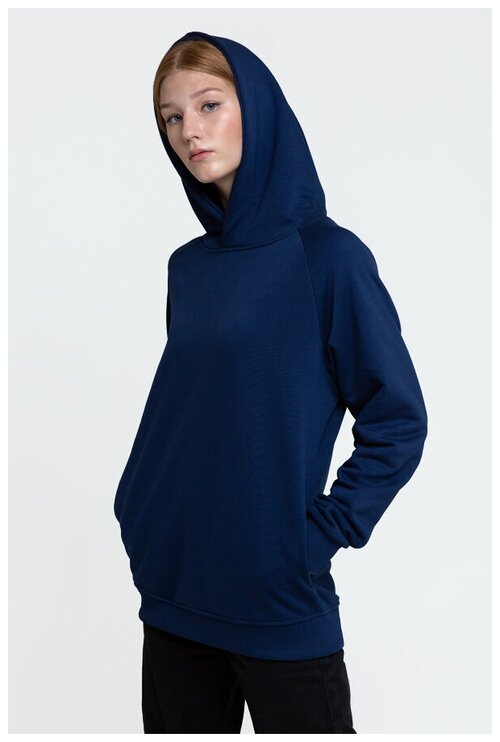 Магазин Толстовок HOODIE REGLAN Dark indigo Loop Diagonal 300gr woman, Размер Unisex 48 / M Unisex