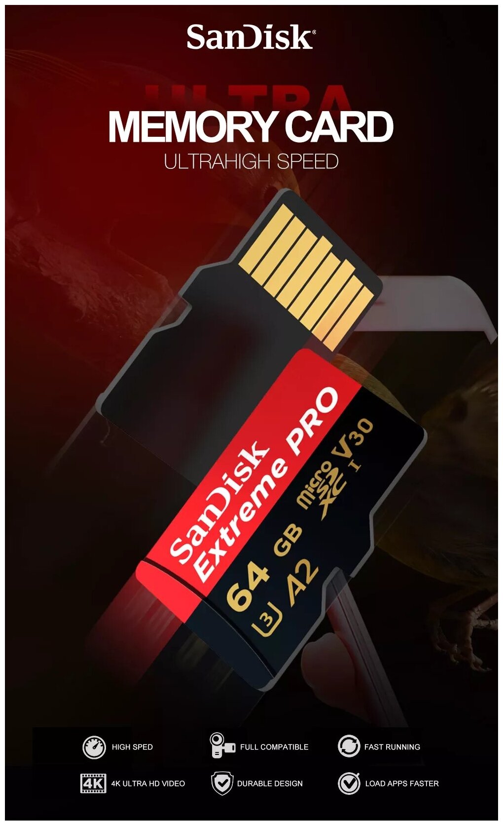 Карта памяти SanDisk microSDHC 32 ГБ Class 10, V30, A1, UHS Class 3, R 100 МБ/с, адаптер на SD, 1 шт., черный - фото №6
