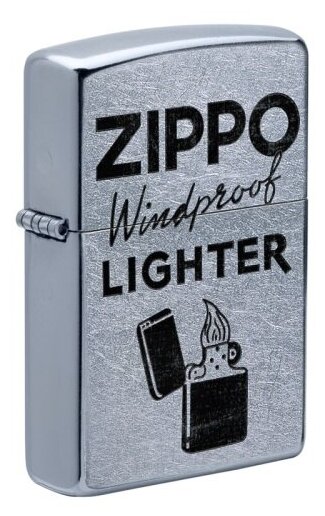 Зажигалка бензиновая Zippo 49592 Windproof Street Chrome