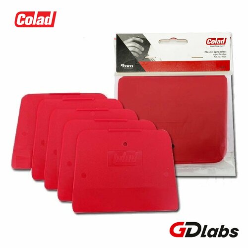 Шпатель Colad пластиковый жесткий красный (5шт в наборе)