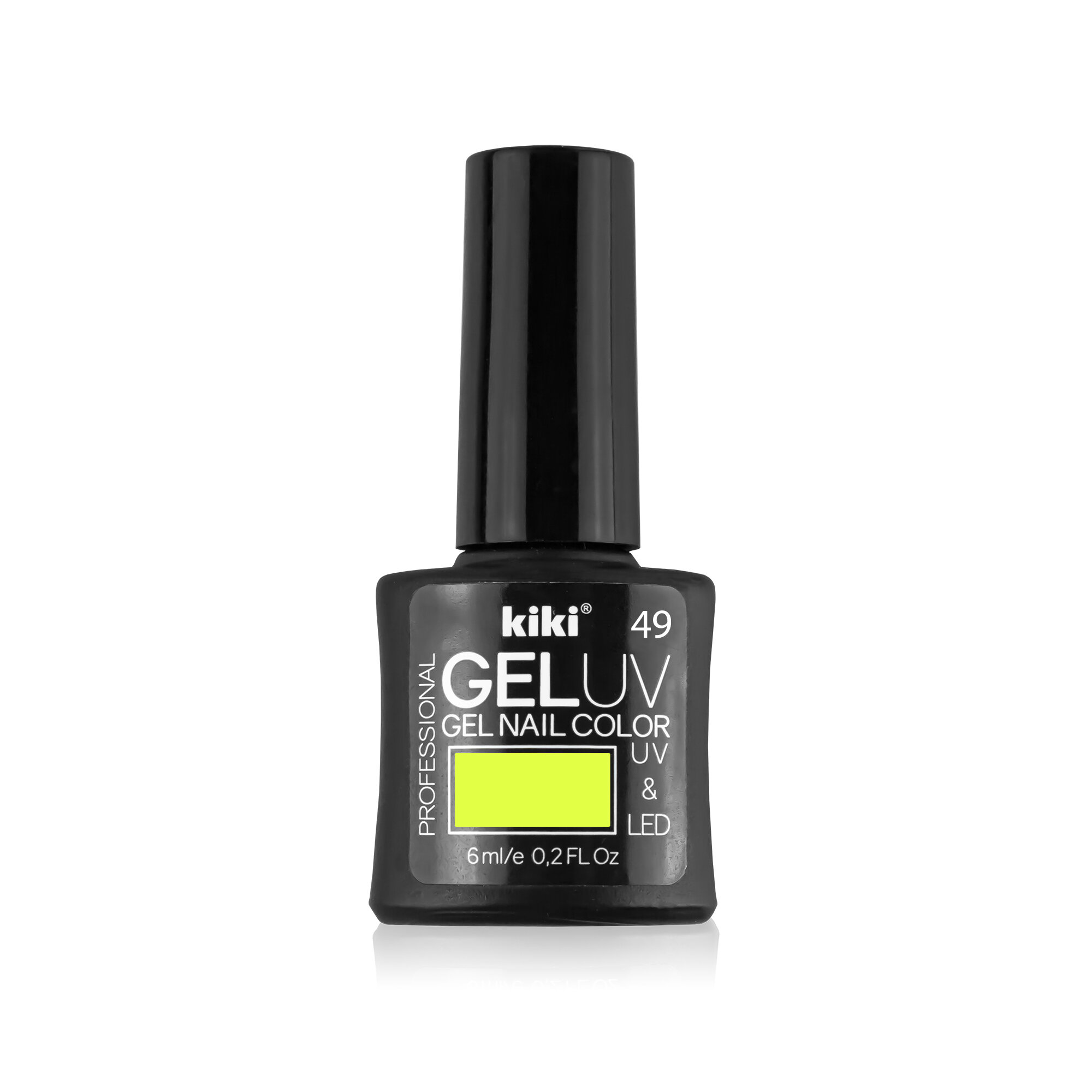 Гель-лак для ногтей KIKI оттенок 49 GEL UV&LED, кислотно-желтый, 6 мл