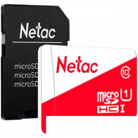 Карта памяти MicroSDXC 128GB Netac P500 Eco Class 10 UHS-I + SD адаптер - фото №3