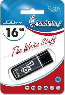 USB флеш (SMARTBUY (SB16GBGS-K) 16GB GLOSSY SERIES BLACK)