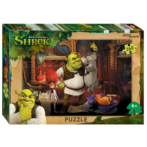 Детский пазл Shrek / Шрек, игра-головоломка паззл для детей, Step Puzzle, 260 деталей мозаики