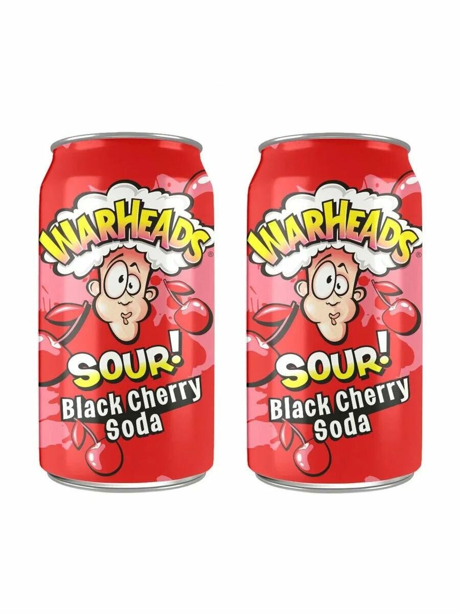 Газированный напиток Warheads Black Cherry Soda 355 мл х 2 шт