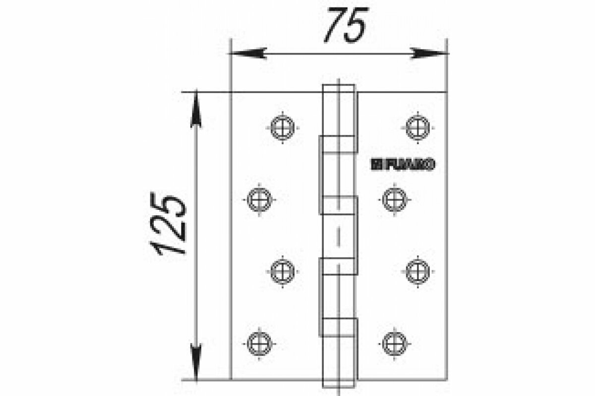 Петля универсальная Fuaro (Фуаро) 4BB/BL 125x75x25 CP (Хром) блистер