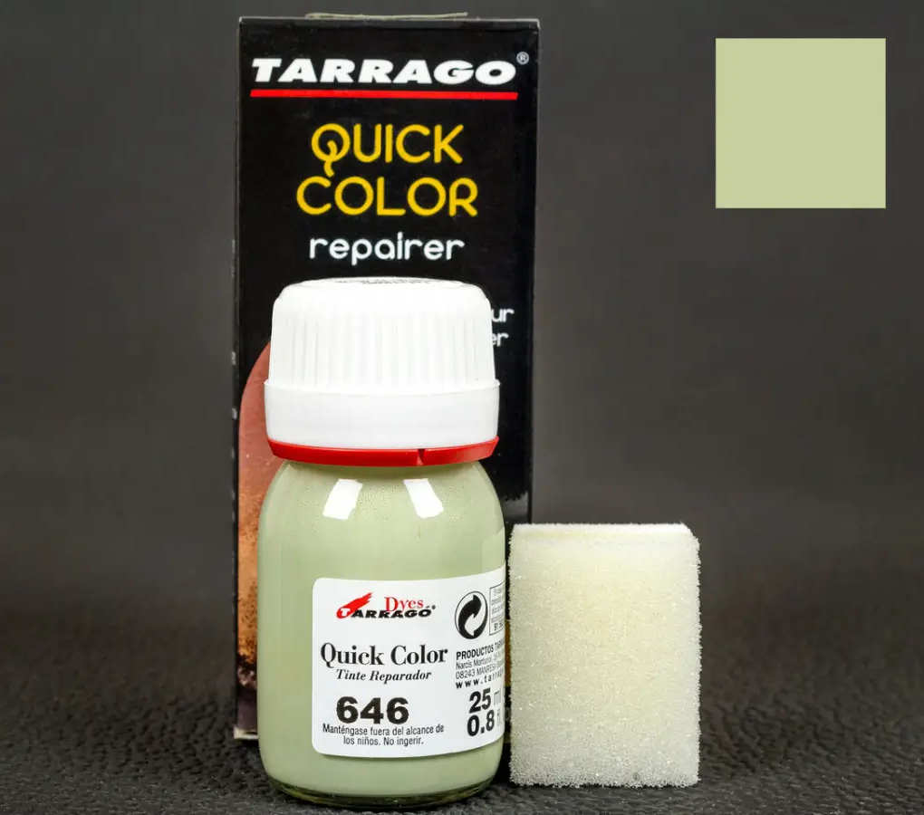 Крем-восстановитель для гладких кож TARRAGO Quick Color, 646 драка (lint), стекло 25мл.