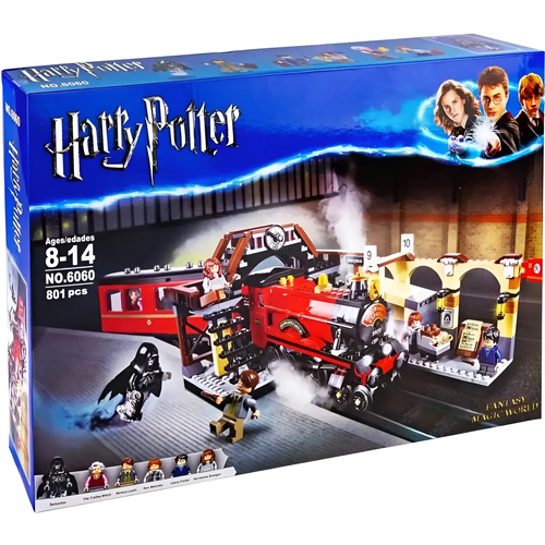 Конструктор Гарри Поттер Хогвартс-экспресс, 801 деталь, 6060, совместим с лего, для мальчика и девочки