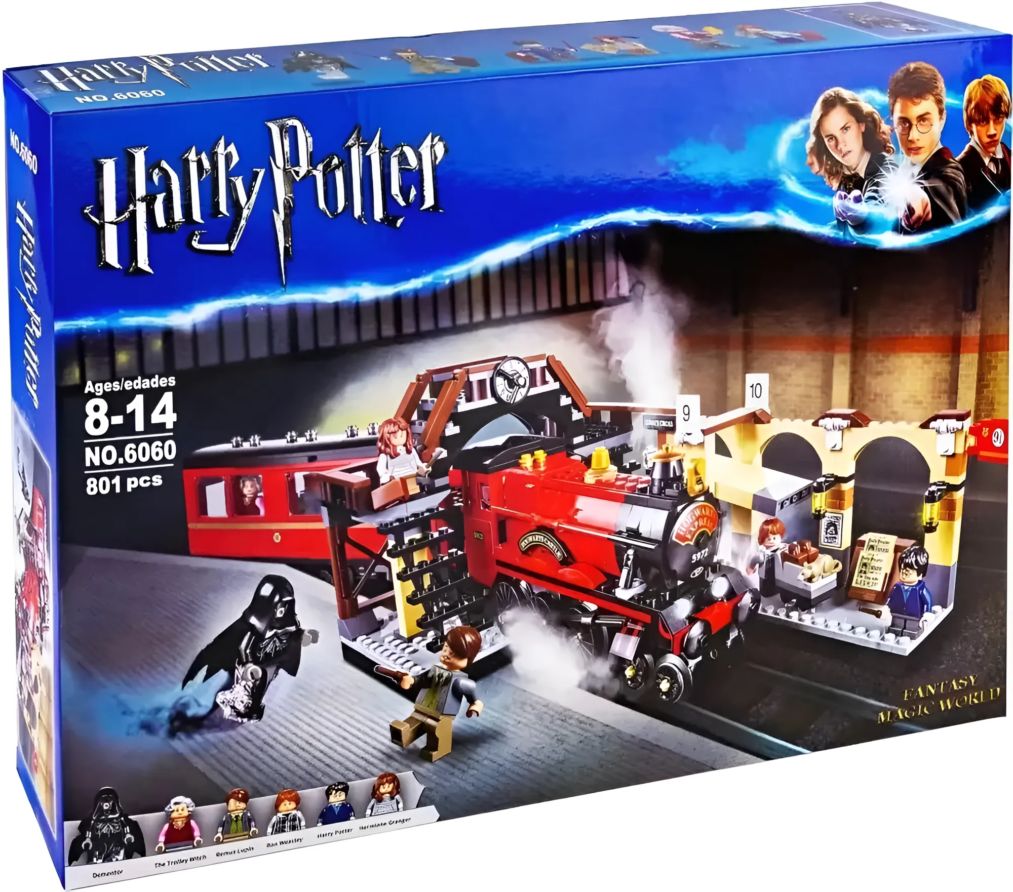Конструктор Гарри Поттер Хогвартс-экспресс, 801 деталь, 6060, совместим с лего, для мальчика и девочки